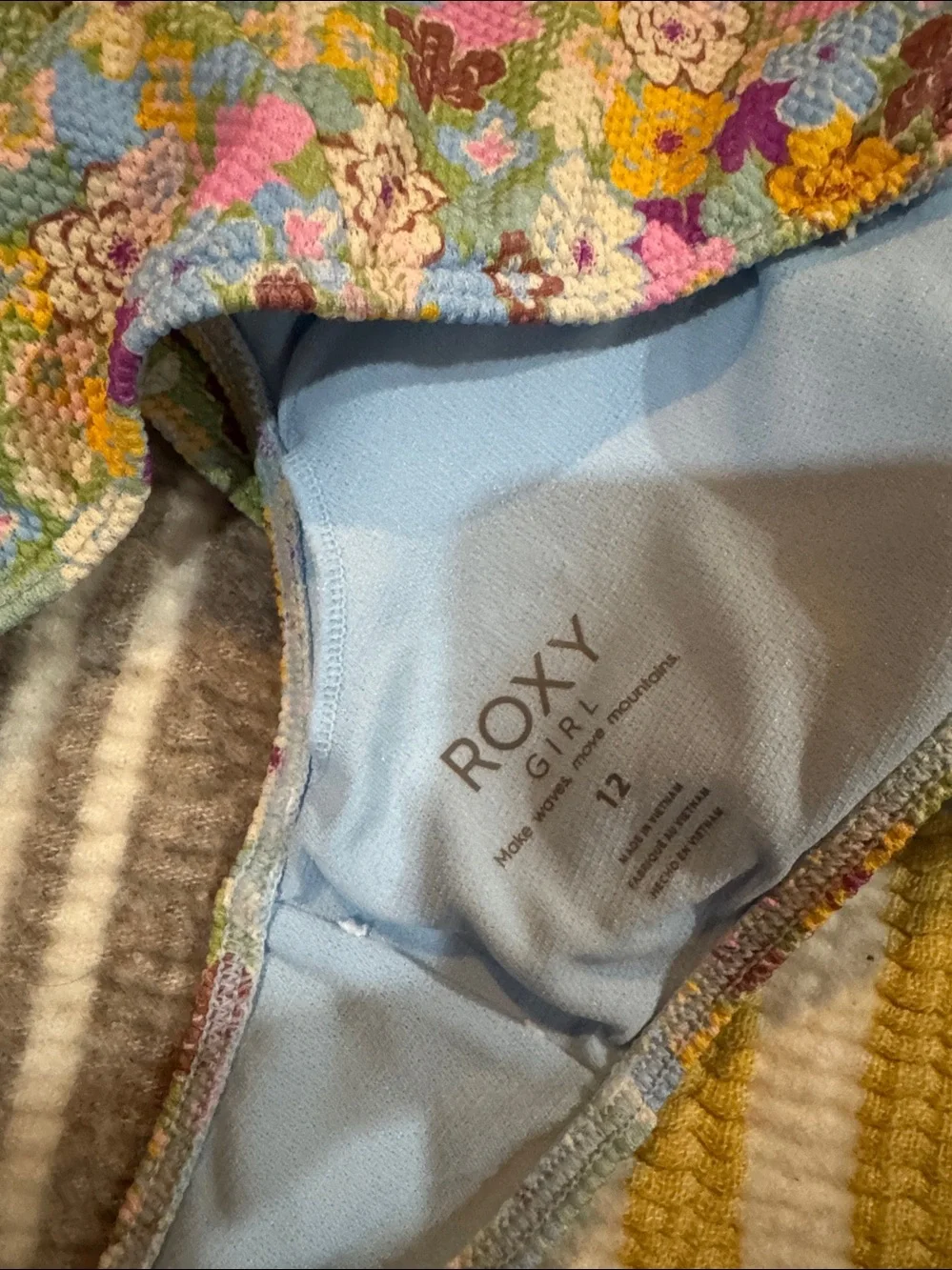 Roxy Floral Textured Two-Piece Bikini for girls size 14- Multicolor